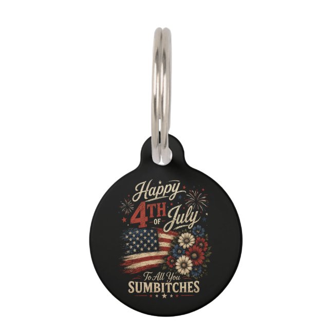 Happy 4th July Pet Tag (Front)