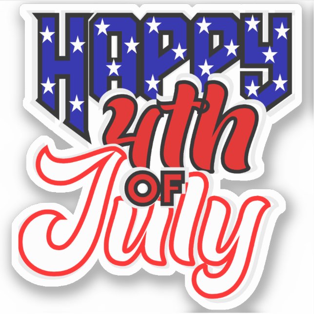 Happy 4th July Typography (Front)