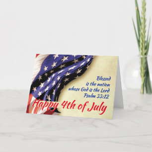 HAPPY 4TH JULY USA Patriotic Scripture Customised Card