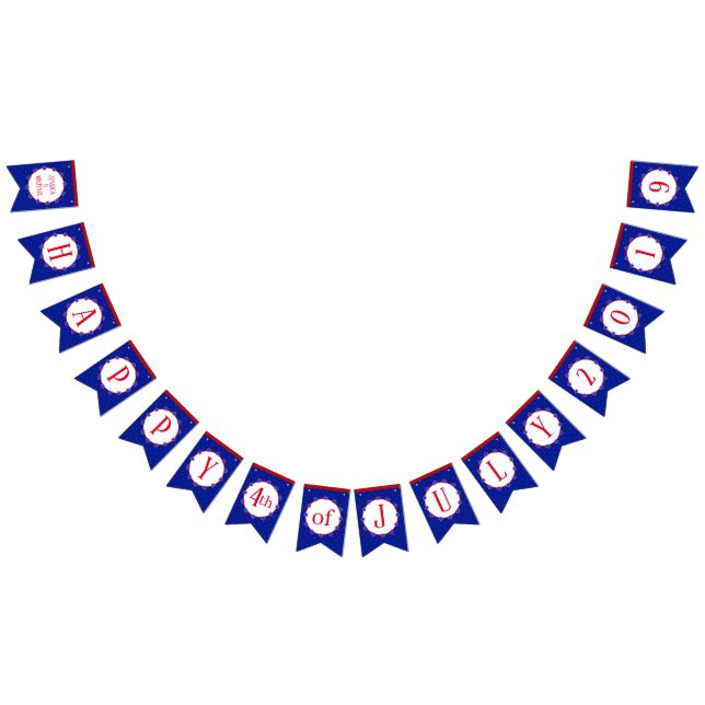 Happy 4th of July 2019 with Names Bunting Banner (All)