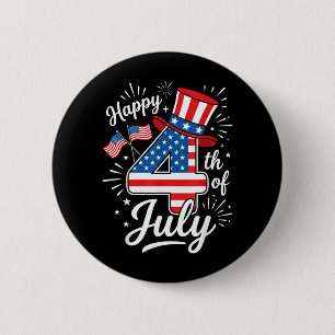 Happy 4th of July 6 Cm Round Badge