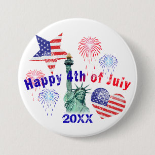 Happy 4th of July 7.5 Cm Round Badge