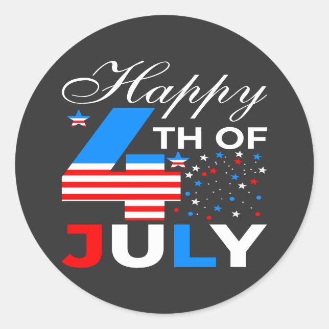 Happy 4th Of July-97958 Classic Round Sticker (Front)