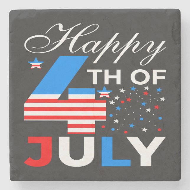 Happy 4th Of July-97958 Stone Coaster (Front)