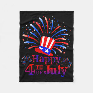 Happy 4th Of July America Celebrating Freedom Fleece Blanket