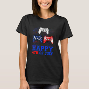 Happy 4th Of July America Flag American Controller T-Shirt