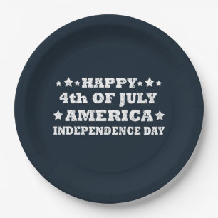 Happy 4th of july America Paper Plate