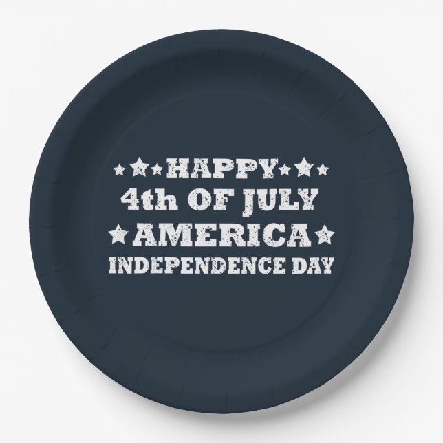 Happy 4th of july America Paper Plate (Front)