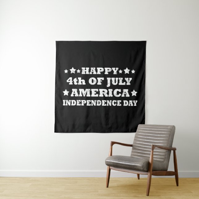 Happy 4th of july America Tapestry (In Situ)