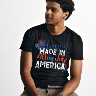 Happy 4th of july America typography T-Shirt