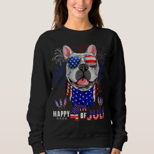 Happy 4th Of July American Flag Bulldog Dog Sungla Sweatshirt