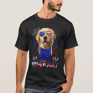 Happy 4th Of July American Flag Golden Retriever S T-Shirt