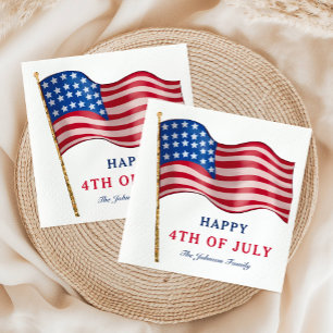 Happy 4th Of July American Flag Napkin