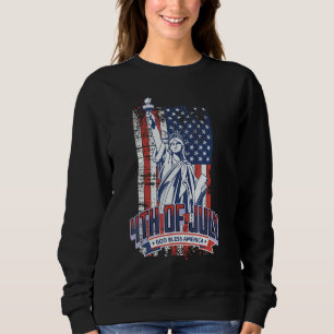 Happy 4th Of July American Flag Patriotic US Women Sweatshirt