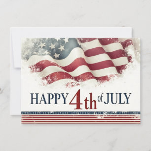 Happy 4th of July - American Flag Vintage Design