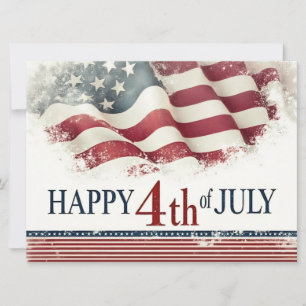 Happy 4th of July - American Flag Vintage Design