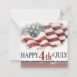 Happy 4th of July - American Flag Vintage Design Card