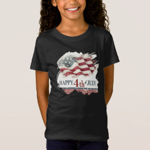 Happy 4th of July - American Flag Vintage Design T-Shirt