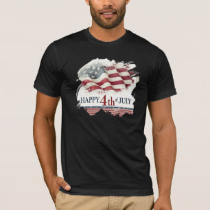 Happy 4th of July - American Flag Vintage Design T-Shirt