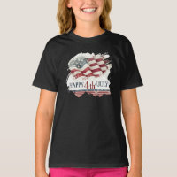 Happy 4th of July - American Flag Vintage Design