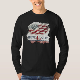 Happy 4th of July - American Flag Vintage Design T-Shirt