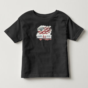 Happy 4th of July - American Flag Vintage Design Toddler T-Shirt