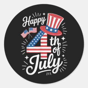 Happy 4th Of July American Pride Of The Usa Classic Round Sticker