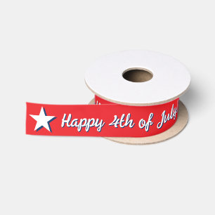 Happy 4th of July American star gift ribbon Satin Ribbon