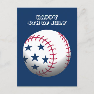 Happy 4th of July Baseball Holiday Postcard