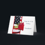 Happy 4th of july birthday rose grandson card<br><div class="desc">Fourth of july birthdaycard,  family relation specific,  red rose, </div>