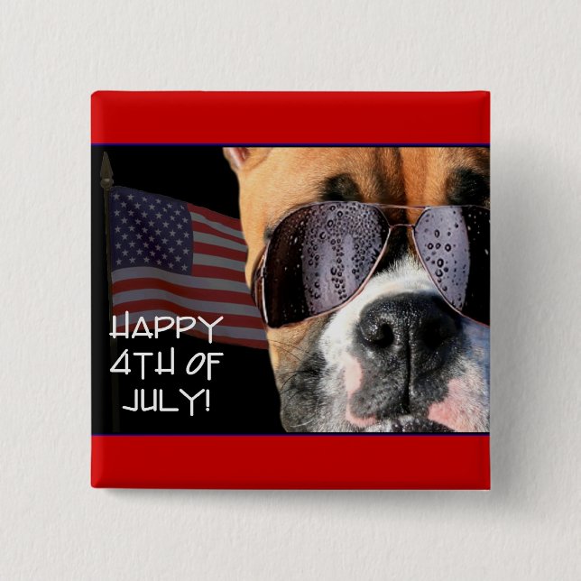 Happy 4th of July Boxer button (Front)