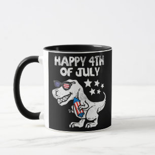Happy 4th Of July Boys Toddler Trex Dinosaur Mug