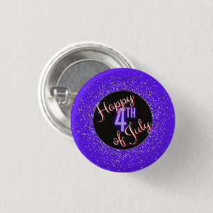 Happy 4th of July Brilliant Red White & Blue 3 Cm Round Badge