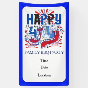 Happy 4th of July Celebration Custom Text Banner