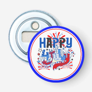 Happy 4th of July Celebration Custum Text Bottle Opener