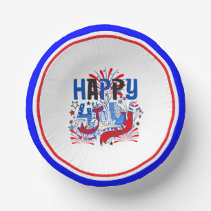 Happy 4th of July Celebration Custum Text Paper Plate
