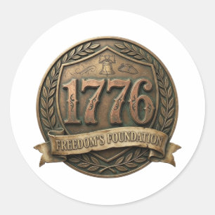 HAPPY 4TH OF JULY CLASSIC ROUND STICKER