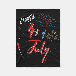 Happy 4th Of July Cool Independence Day Men Women  Fleece Blanket