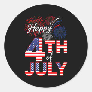 Happy 4th of july cool independence day patriotic classic round sticker