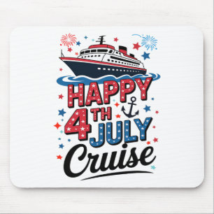 Happy 4th Of July Cruise Family Matching Red White Mouse Pad