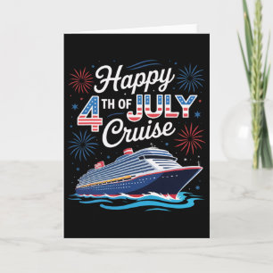 Happy 4th Of July Cruise Patriotic Family Matching Card