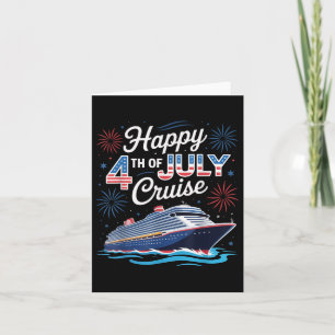 Happy 4th Of July Cruise Patriotic Family Matching Card