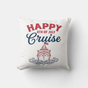 Happy 4th of July Cruise Patriotic Ship Design_1 Cushion