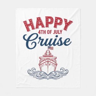 Happy 4th of July Cruise Patriotic Ship Design_1 Fleece Blanket