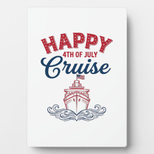 Happy 4th of July Cruise Patriotic Ship Design_1 Plaque