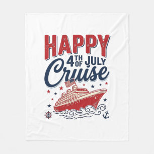 Happy 4th of July Cruise Vintage Patriotic Shirt_1 Fleece Blanket