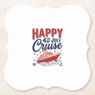 Happy 4th of July Cruise Vintage Patriotic Shirt_1 Paper Coaster