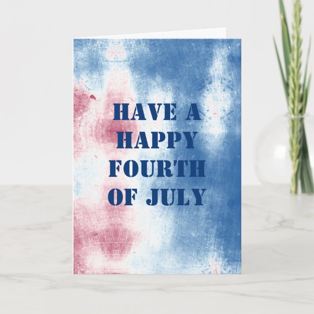 Happy 4th of July Custom Message Tie Dye Card (Front)
