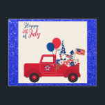 Happy 4th of July Cute Gnome Red White and Blue Postcard<br><div class="desc">Wish everyone a happy 4th of July with this cute,  patriotic red white and blue gnome postcard!</div>