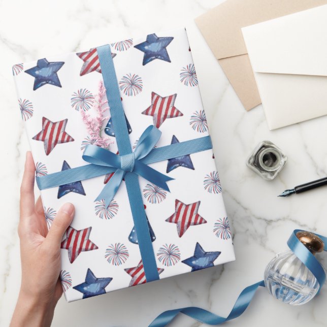 Happy 4th of July Cute Party Pattern  Wrapping Paper (Gifting)